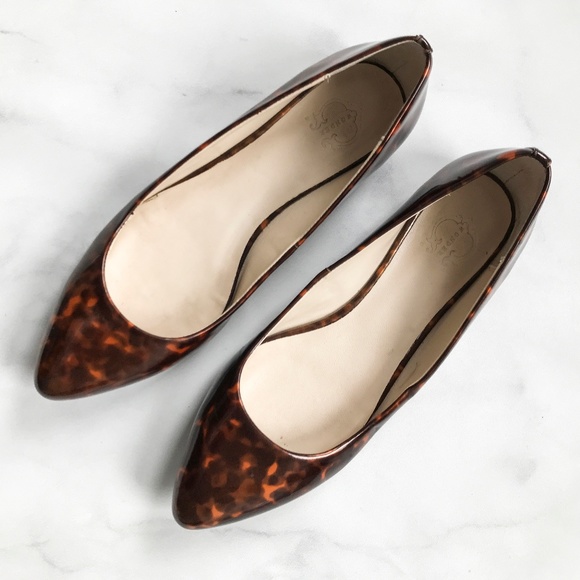C. Wonder Tortoise Patent Leather Pointed Toe Flat - Picture 2 of 8